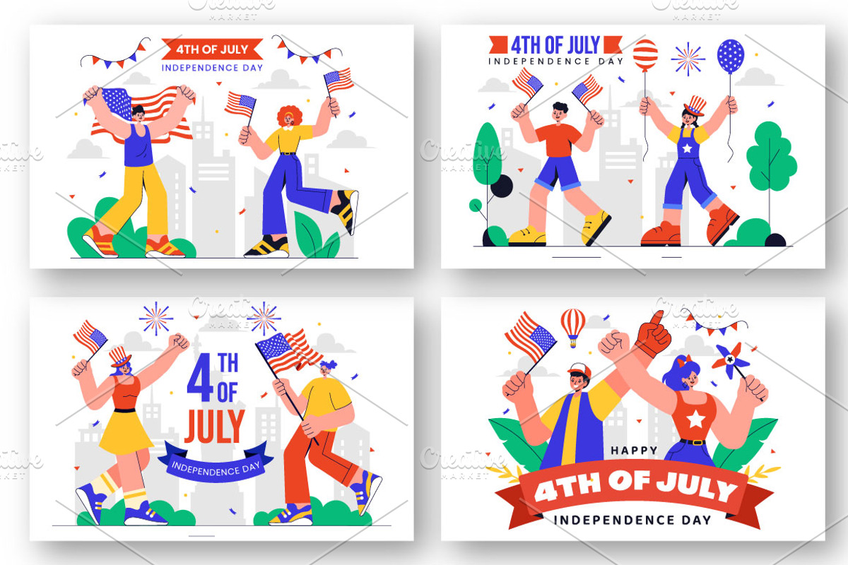 9 4th of July Independence Day, a Seasonal Illustration by denayunebgt (Photo 2 of 3)