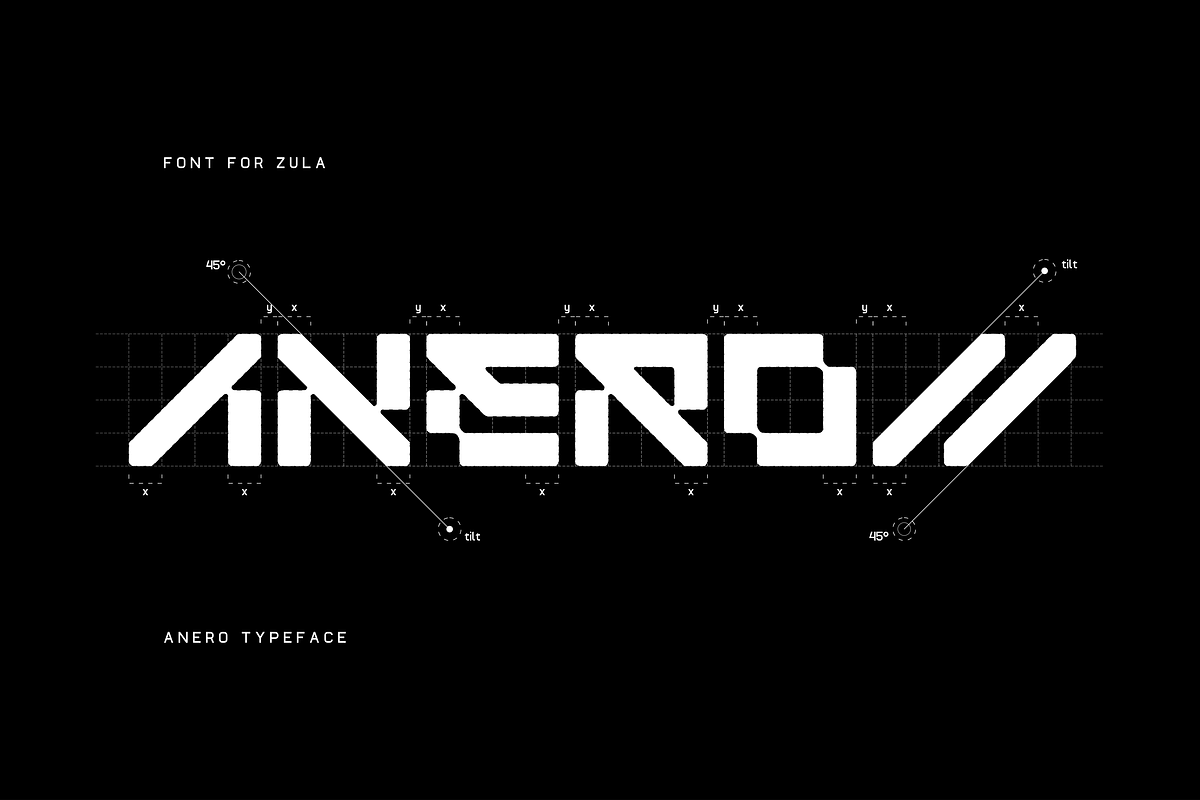 ANERO - FUTURISTIC DISPLAY FONT, a Symbol Font by Font For Zula™ (Photo 1 of 11)