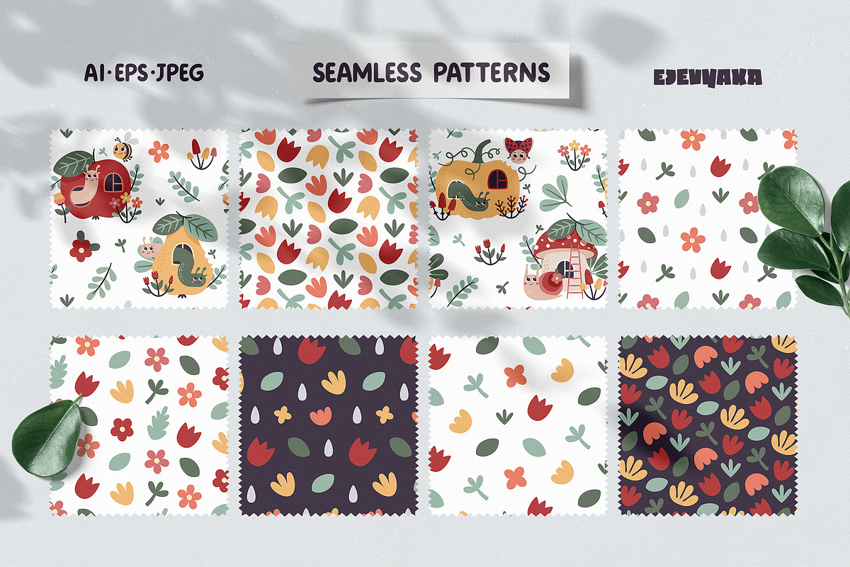 Cute Garden Clipart & Patterns, an Animal Illustration by Ejevyaka (Photo 5 of 13)