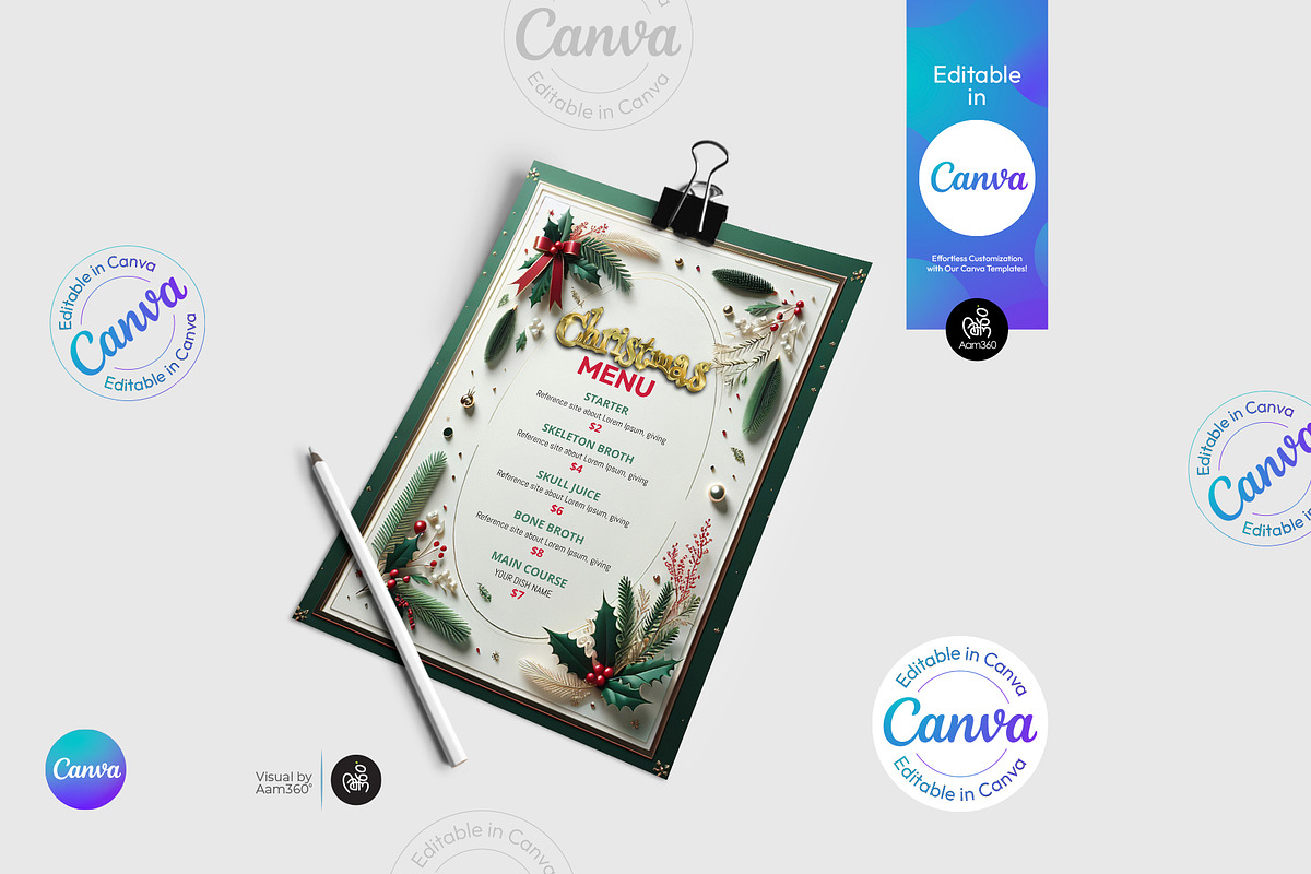 Christmas Menu Flyer Template, a Flyer Template by Aam360 (Photo 2 of 3)