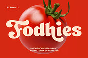 Fodhies - Food Font, a Script Font by Runsell Studio (Thumbnail 1 of 4)