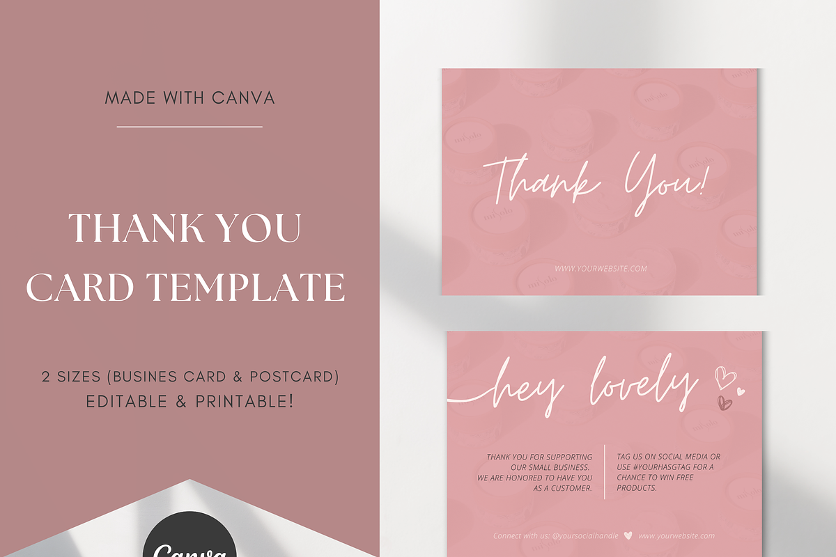 Thank You Card Template For Business, a Stationery Template by Gebers Marketing & Design (Photo 4 of 8)