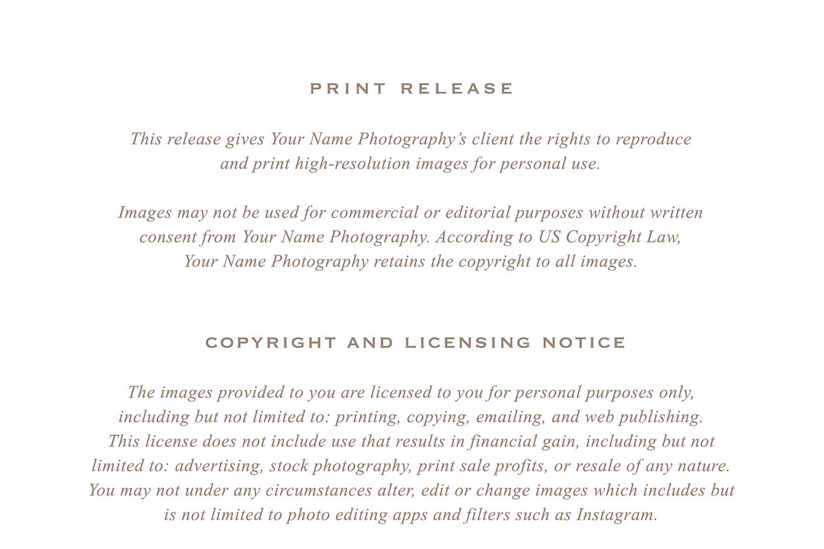 Photographer Print Release Form, a Flyer Template by roselindoco (Photo 3 of 3)