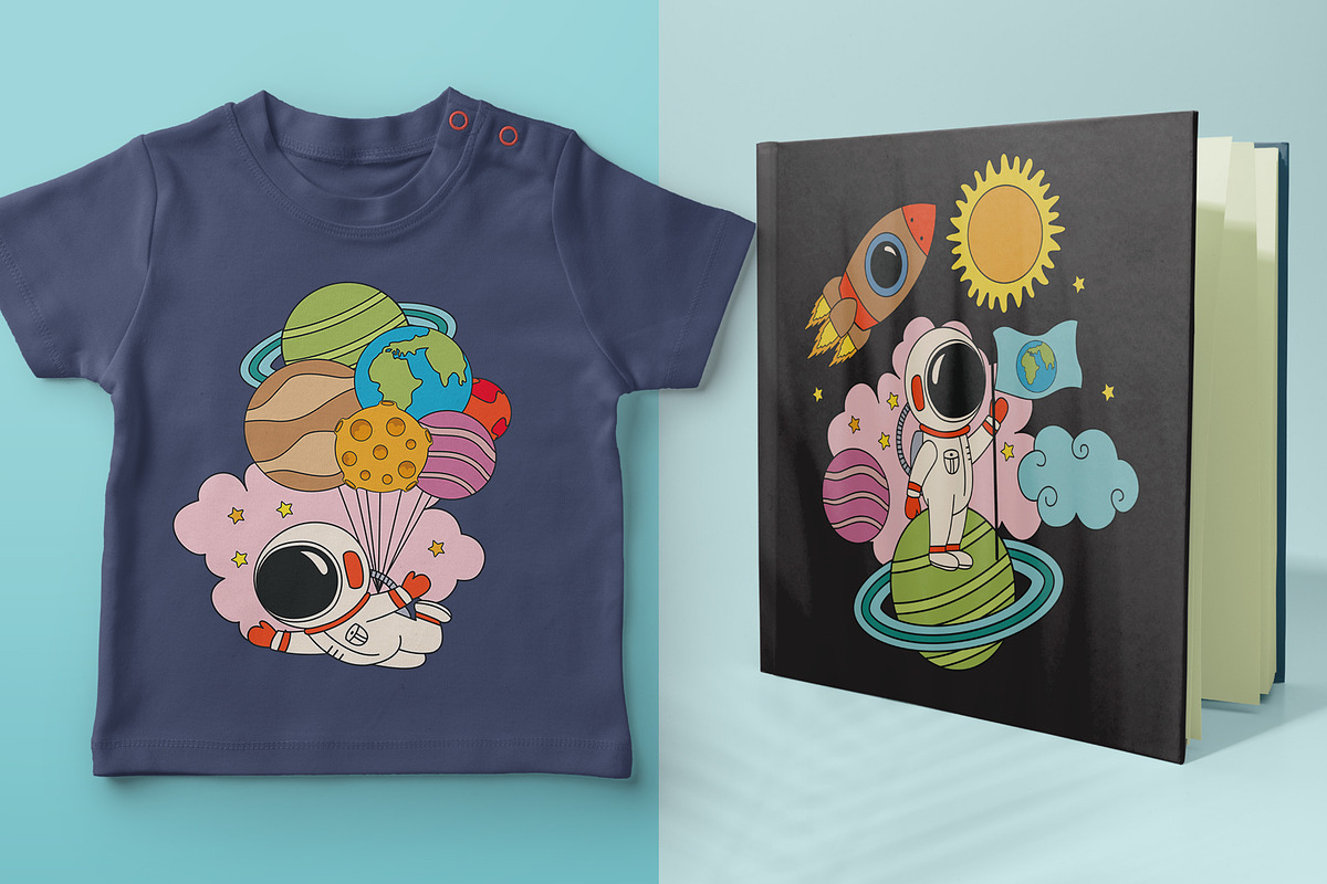 Kids Space Vector Clipart Bundle, a Decorative Illustration by NataKa (Photo 5 of 10)