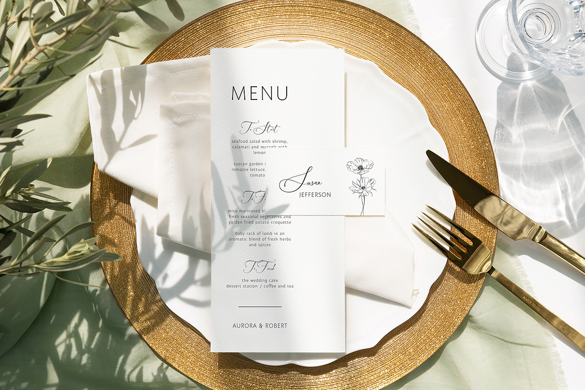 Card Mockup 4x9 Menu 3.5x2 Olive, a Merchandise Mockup by PawMockups (Photo 4 of 9)