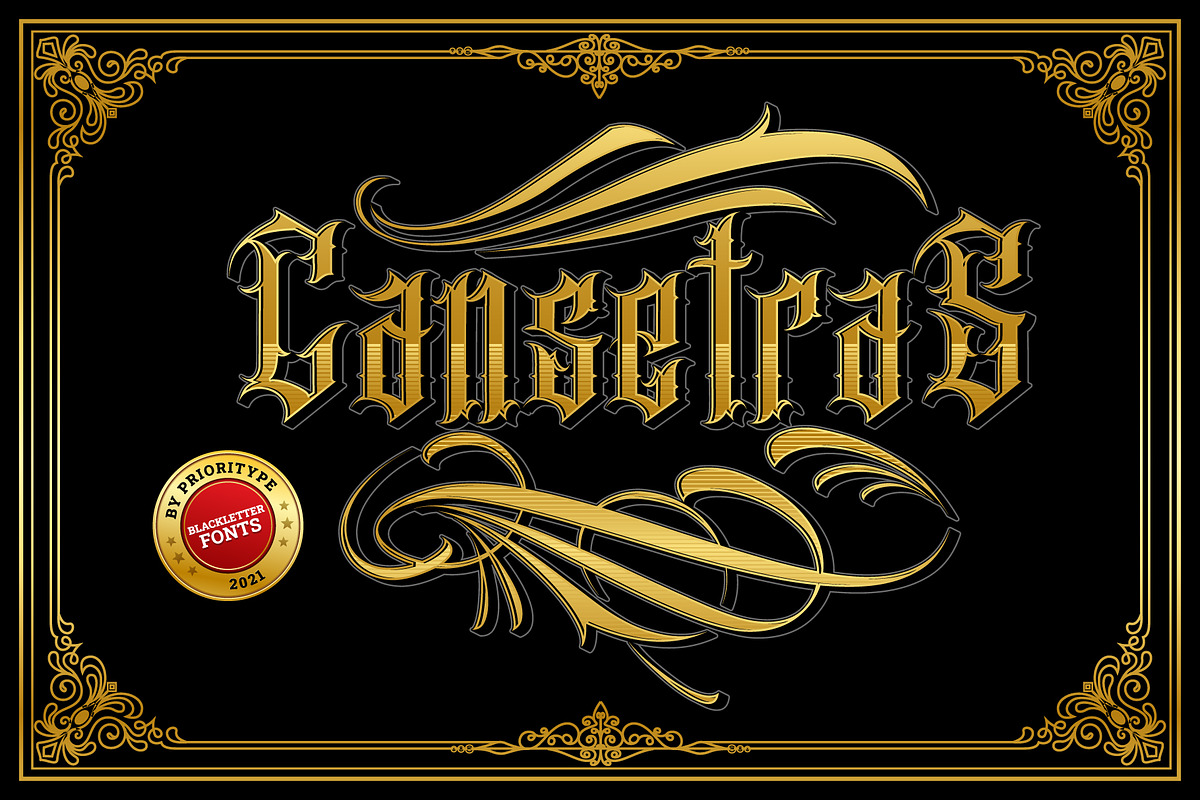 Cansetras - Blackletter Fonts, a Blackletter Font by Prioritype Co (Photo 1 of 10)