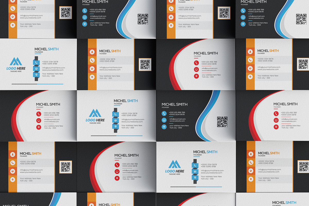50 Business Cards Mega Bundle, a Business Card Template by Saman Osama (Photo 8 of 10)