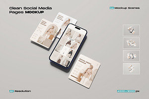 Multiple Social Media Page Mockup, an iPhone Mockup by My Code Std