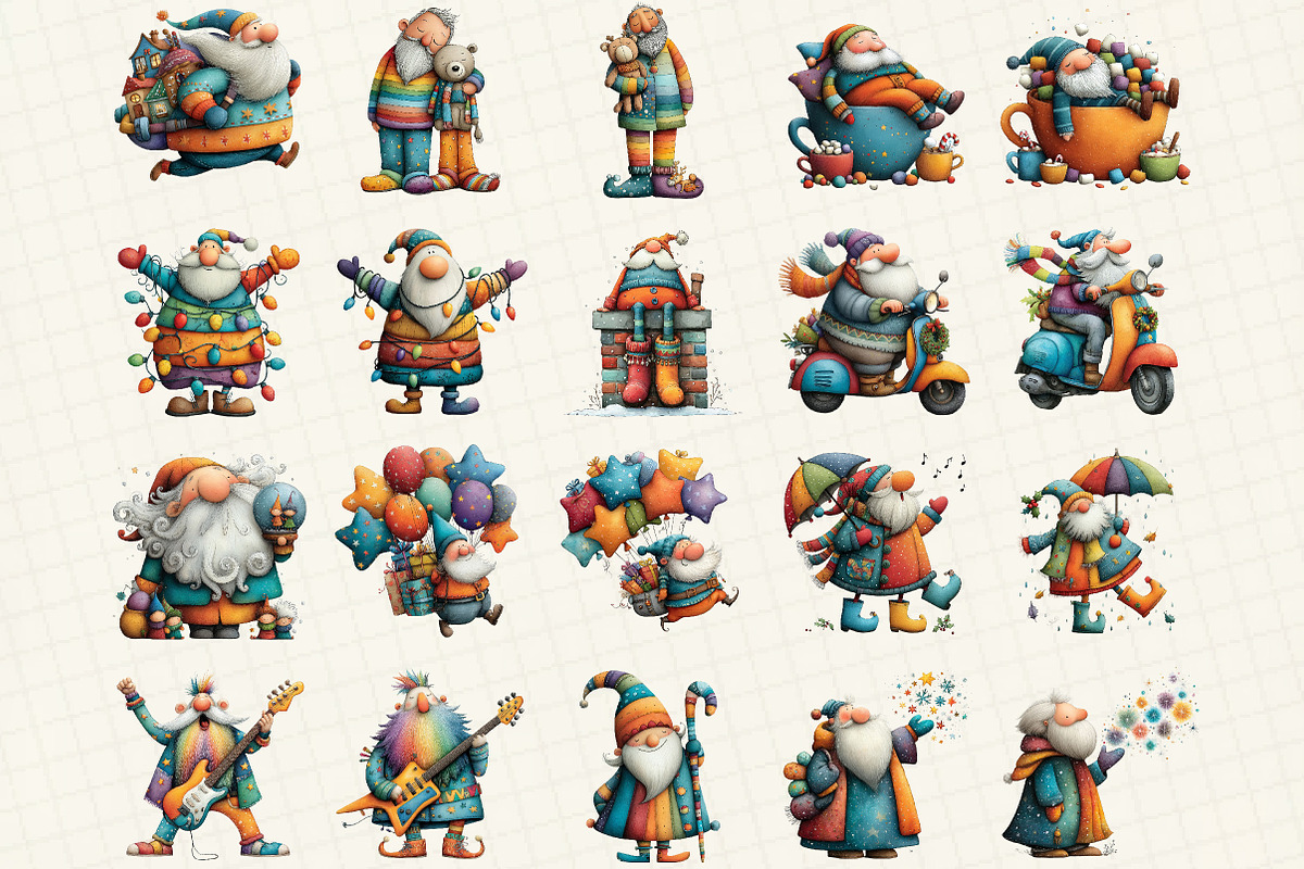 Quirky Christmas Santa Clipart, an Illustration by DreamCafeArt (Photo 3 of 6)