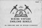 36 Vintage Mining Emblems part 1, a Branding & Logo Template by AkimD (Thumbnail 1 of 6)