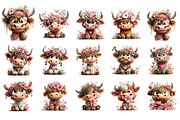 Highland Cow Floral Clipart, an Illustration by GatewayDesign (Thumbnail 3 of 3)