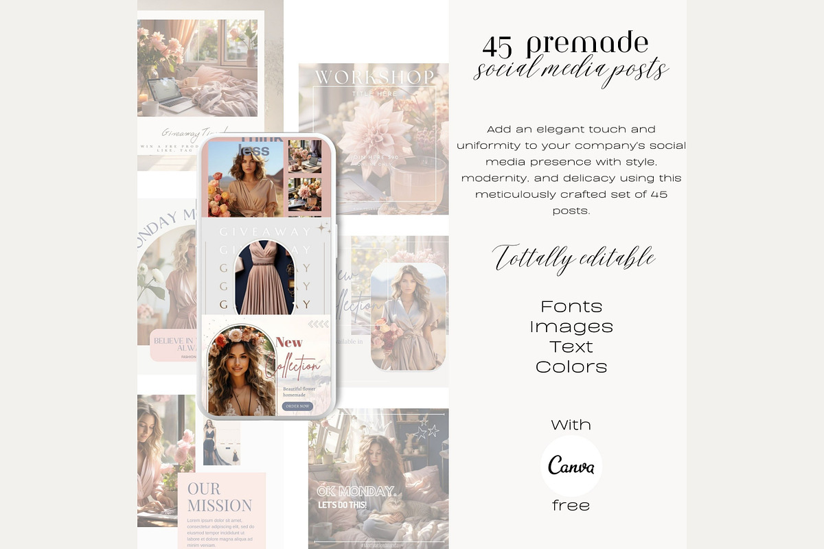 45 fashion social media post, a Social Media Template by Cute Little Workshop (Photo 2 of 5)