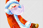 Funny Santas Clipart Watercolor, a Decorative Illustration by ElephantArts (Thumbnail 8 of 10)
