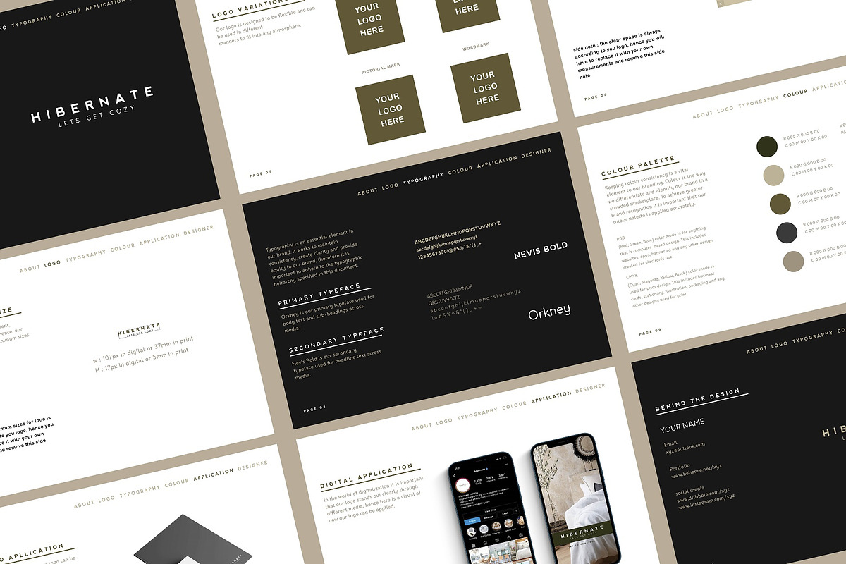 Minimal Brand Guidelines Template, a Branding & Logo Template by Naveera Aftab (Photo 3 of 4)