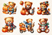 Autumn Teddy Bear Clipart, an Illustration by Dream Creation (Thumbnail 6 of 6)