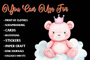 Watercolor Pink Cute Blush Teddy Bea, an Illustration by CreationArt (Thumbnail 9 of 9)
