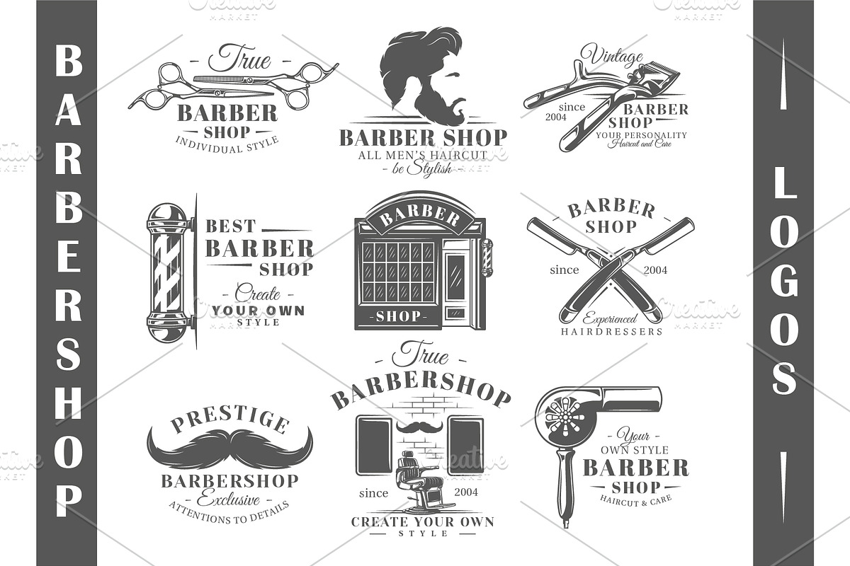18 Barbershop Logos Templates, a Branding & Logo Template by Art Design (Photo 3 of 19)