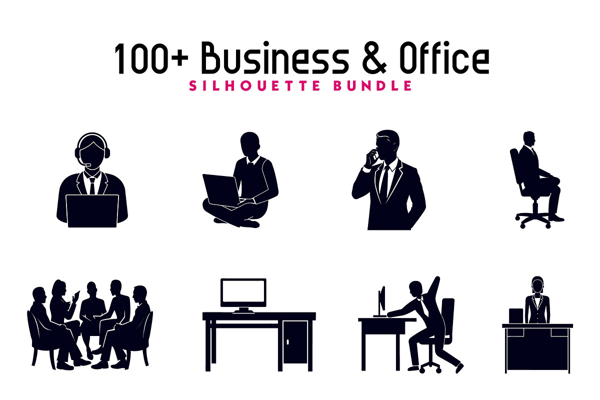 Business & Office Silhouette Bundle, an Illustration by Creative_View (Photo 3 of 4)