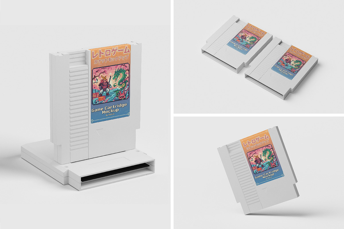 Retro Game Cartridge Mockup, a Mockup by Alolieli Studio (Photo 1 of 4)