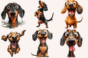 Dachshunds in Playful Poses, an Animal Illustration by PrintHaven Designs (Thumbnail 3 of 9)
