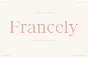 Francely - Elegant Serif Font, a Serif Font by Almeera Std (Thumbnail 1 of 8)