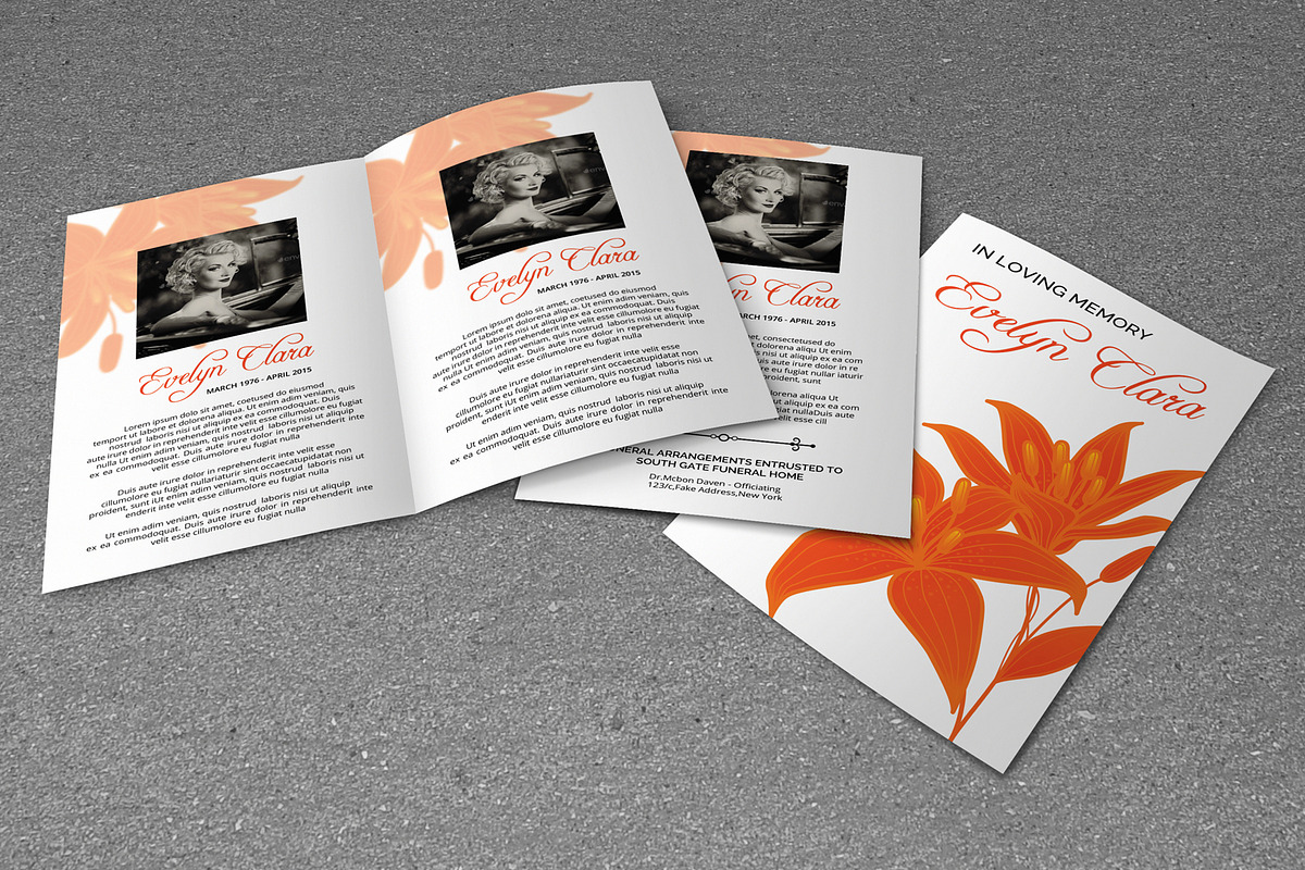 Floral Funeral Program Template-V308, a Brochure Template by Template Shop (Photo 4 of 4)
