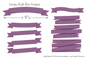 Amethyst Ribbon Banner Clipart, an Illustration by Amanda Ilkov (Thumbnail 3 of 4)