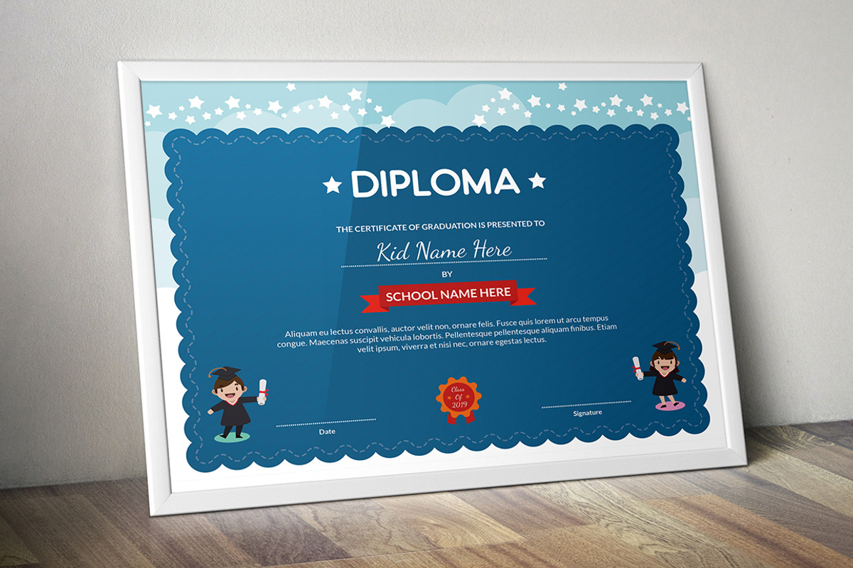 Kids Certificate & Diploma Template, a Stationery Template by Rimana_Templatehive (Photo 3 of 3)