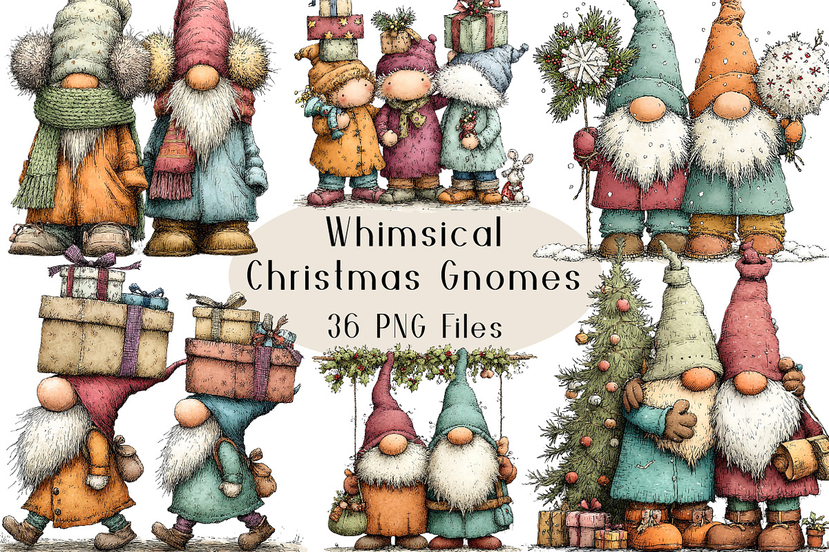 Christmas Whimsical Gnome Friend, a Seasonal Illustration by Creative Art (Photo 1 of 7)