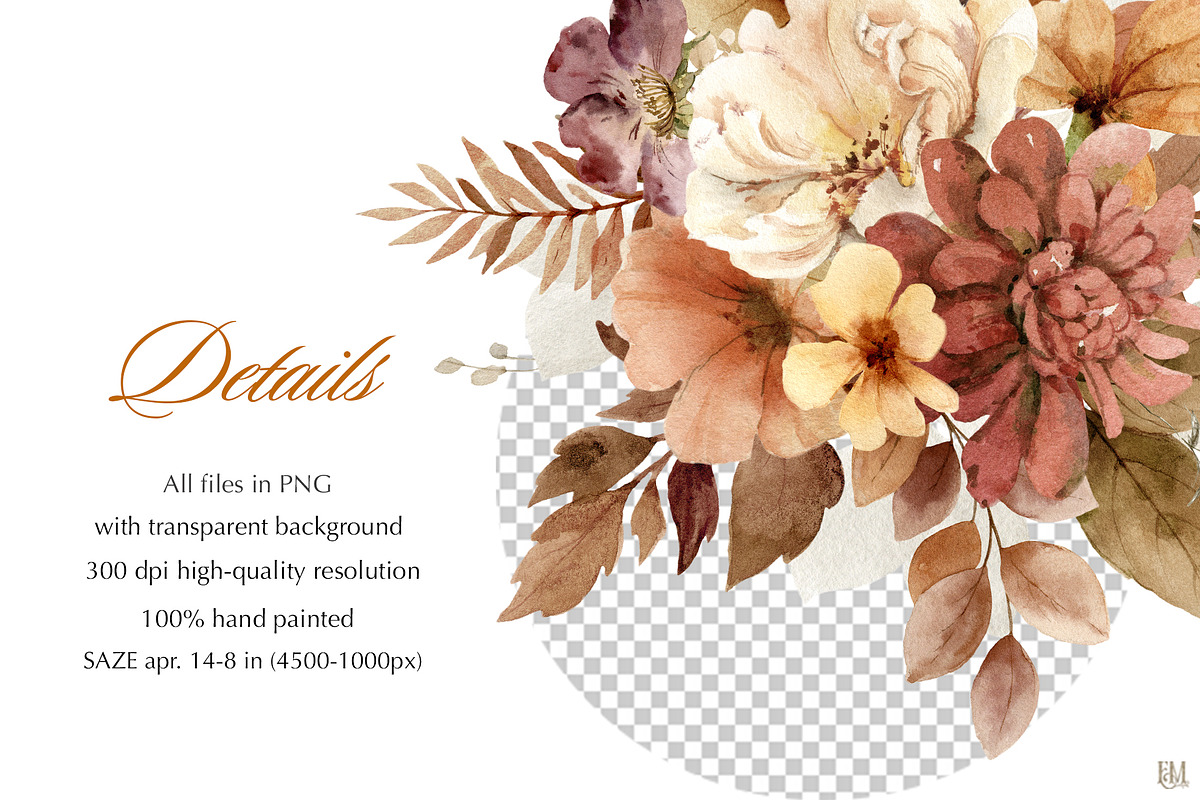 Warm Autumn Watercolor Clipart, a Decorative Illustration by Elena Medvedeva (Photo 7 of 10)