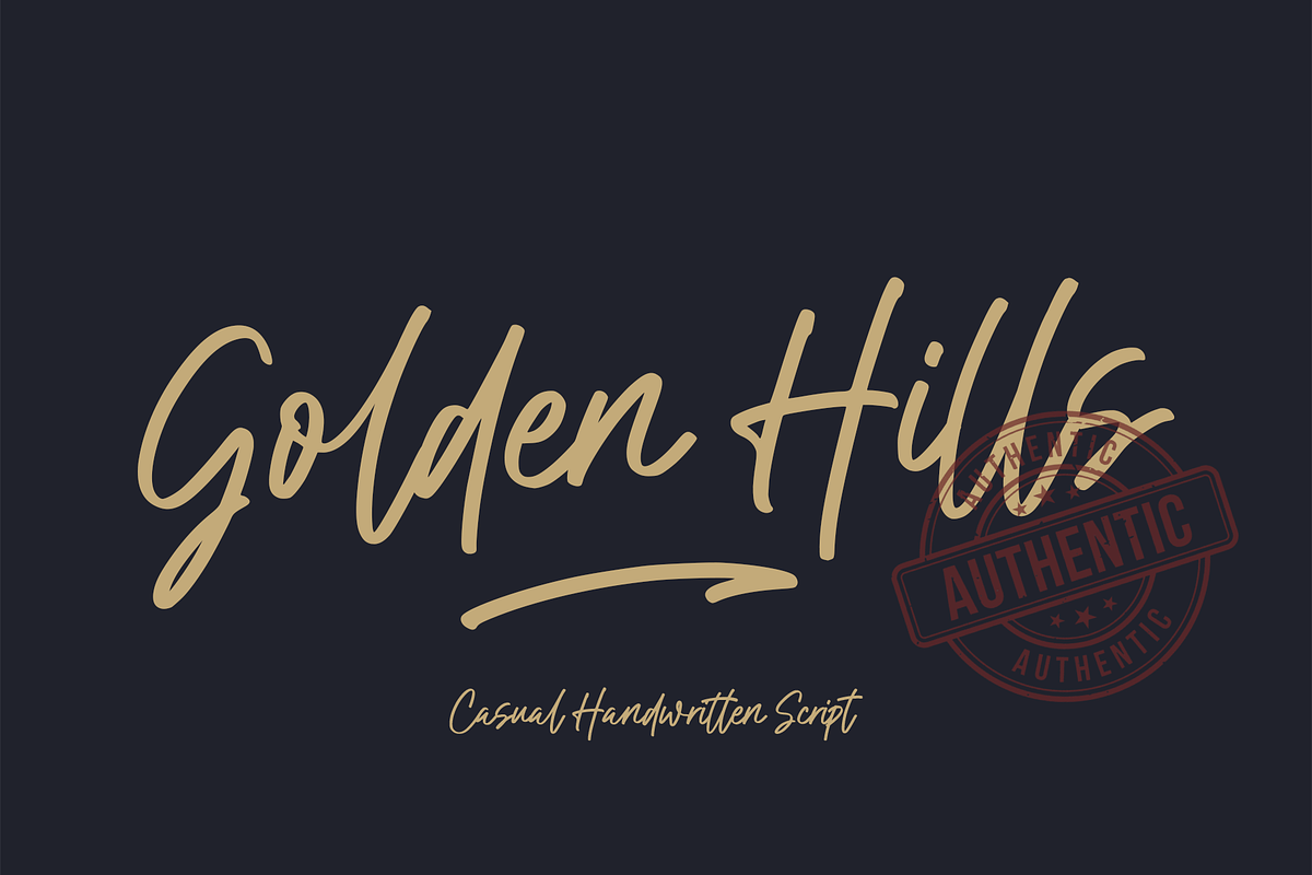 Golden Hills - Handwritten Script, a Script Font by MJB Letters (Photo 1 of 10)