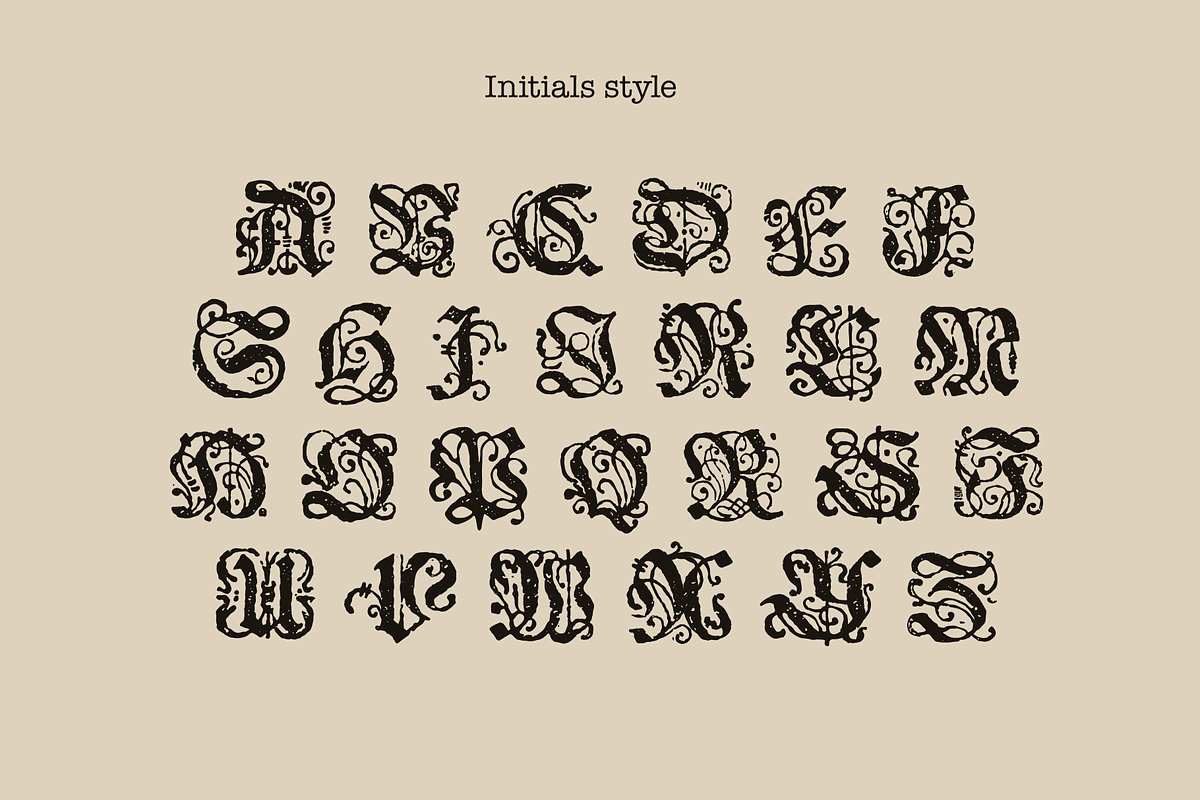 Blumen blackletter font family, a Blackletter Font by kaer_shop (Photo 3 of 8)