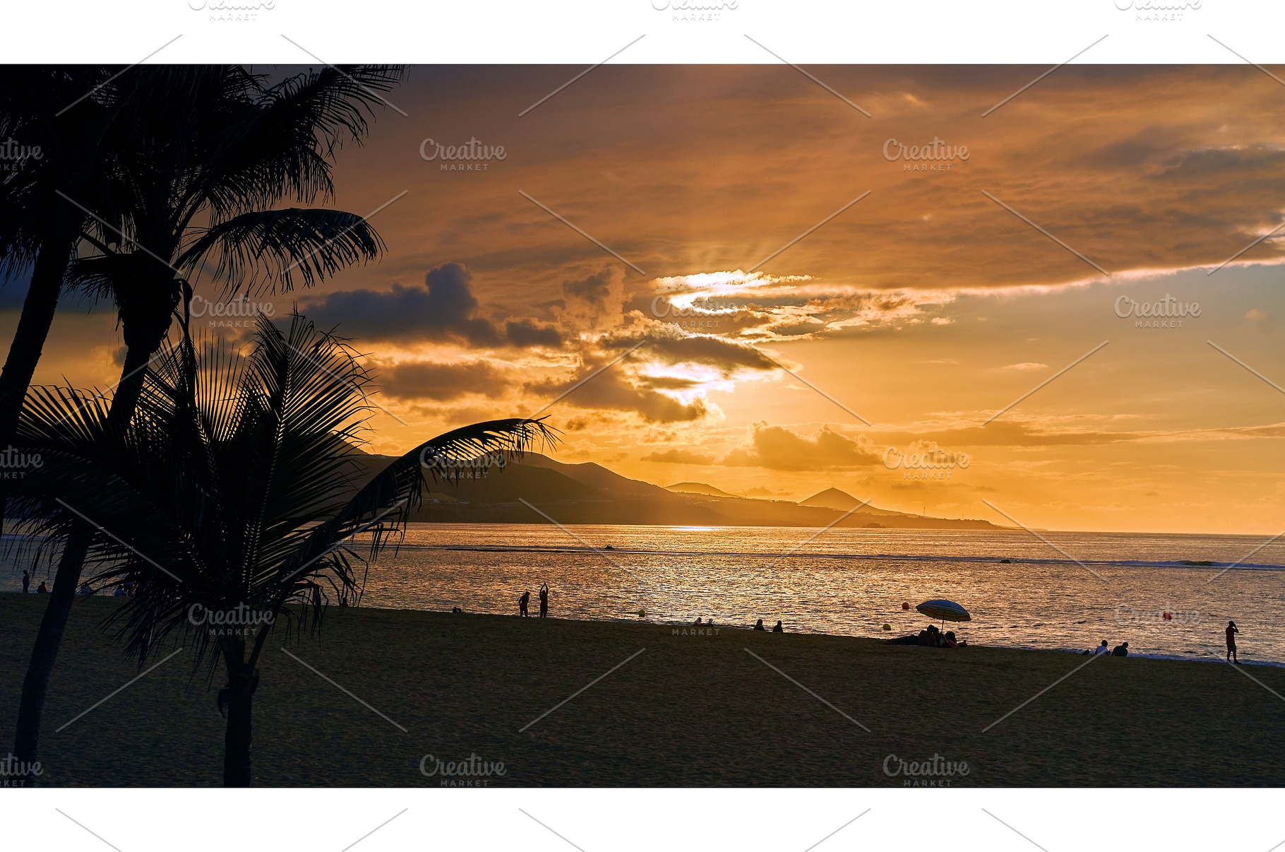 Sunset view at Playa de Las Canteras, a Nature Photo by Oleksandr Berezko