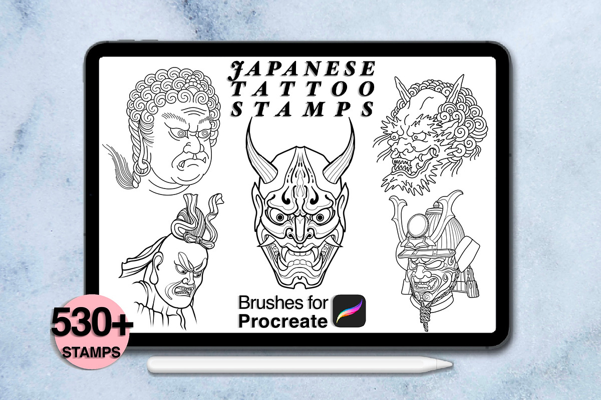 550 Japanese tattoo for procreate, a Brush Add-On by Arts For Peace (Photo 7 of 9)