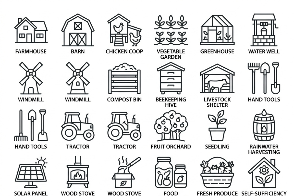 39 Homestead Living Outline Icons, an Outline Icon by adenpinkstore (Photo 2 of 12)