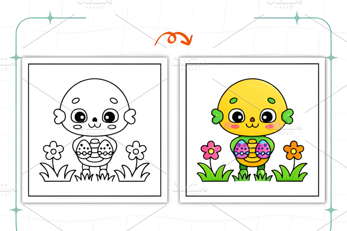 Spooky Easter Coloring Pages, a Seasonal Illustration by Ink Gallery (Photo 3 of 9)