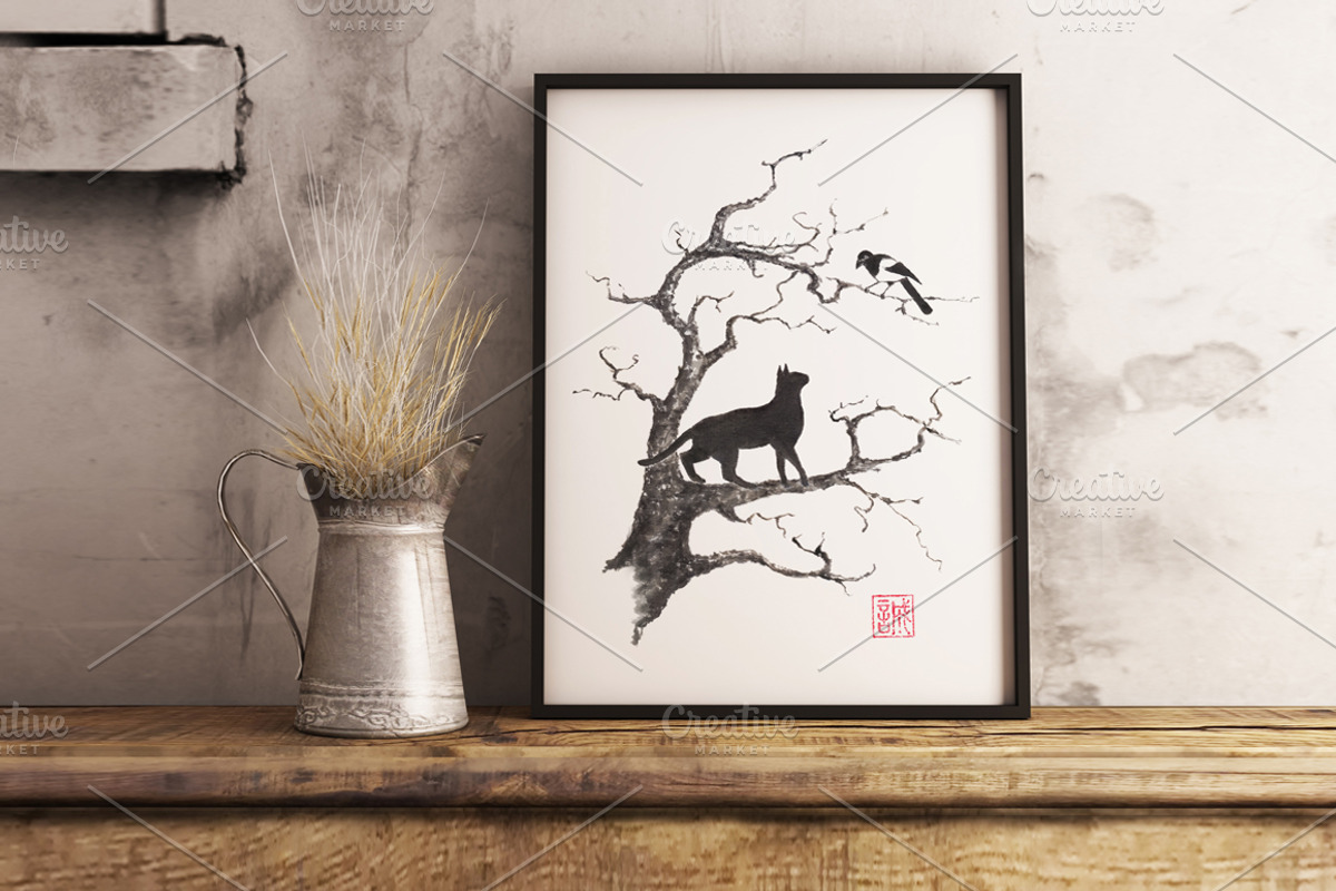 Dangerous conversations ink painting, an Animal Illustration by Quetzal Art (Photo 1 of 4)