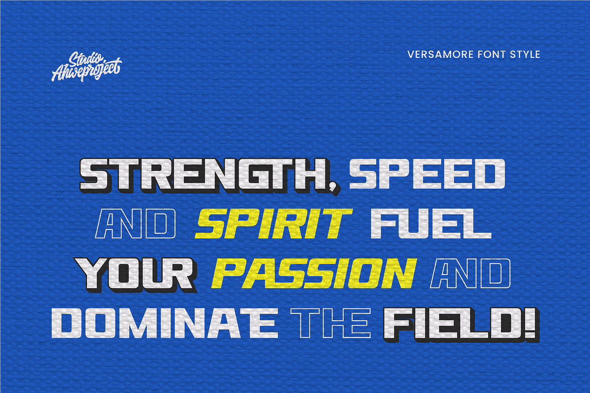 Versamore - Sport Display Font, a Sans Serif Font by ahweproject (Photo 9 of 18)