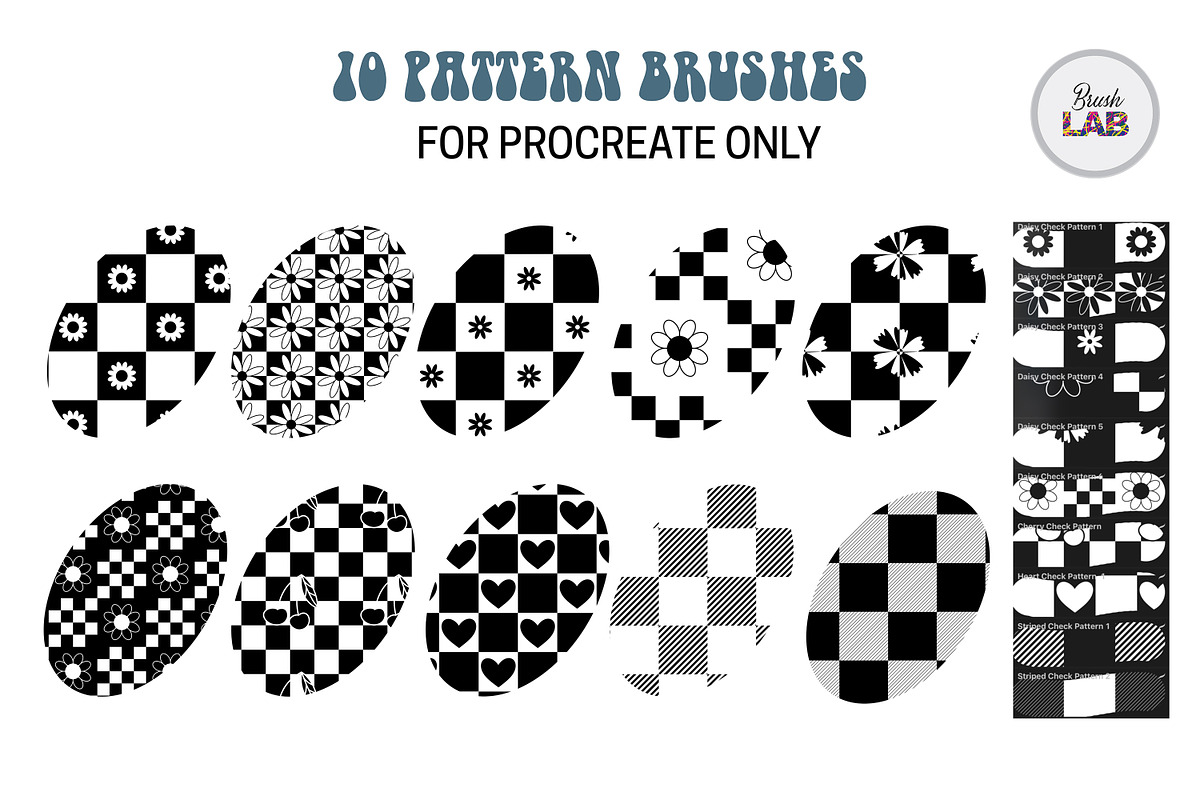 Checkered Procreate Brushes & Stamps, a Brush Add-On by Brush Lab (Photo 4 of 8)