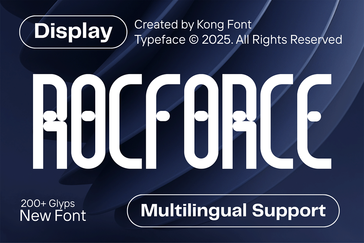 Rocforce - Modern Display Font, a Handwritten Font by overlaytemplates (Photo 1 of 5)