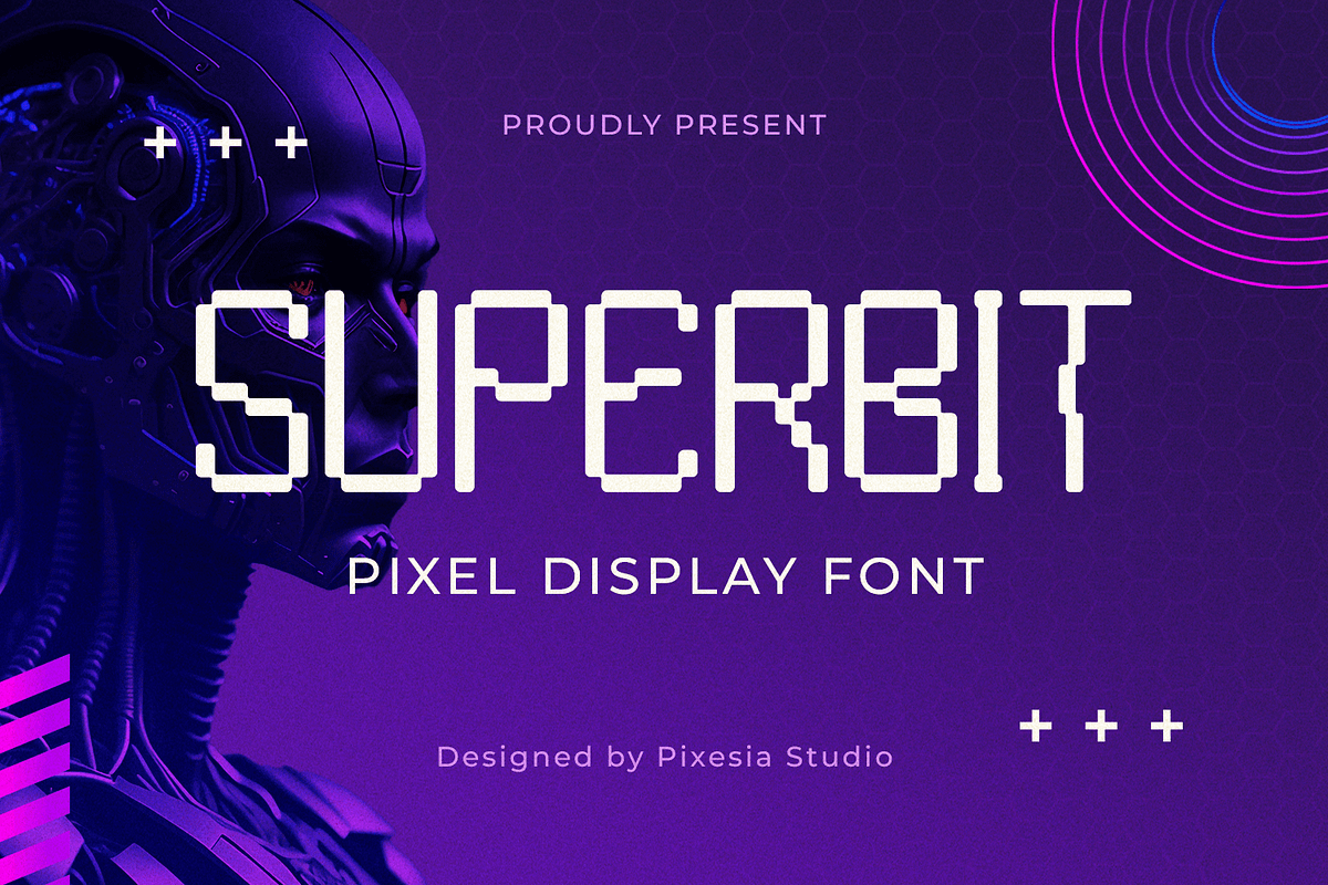 Superbit - Pixel Display Font, a Font by Pixesia Studio (Photo 1 of 10)