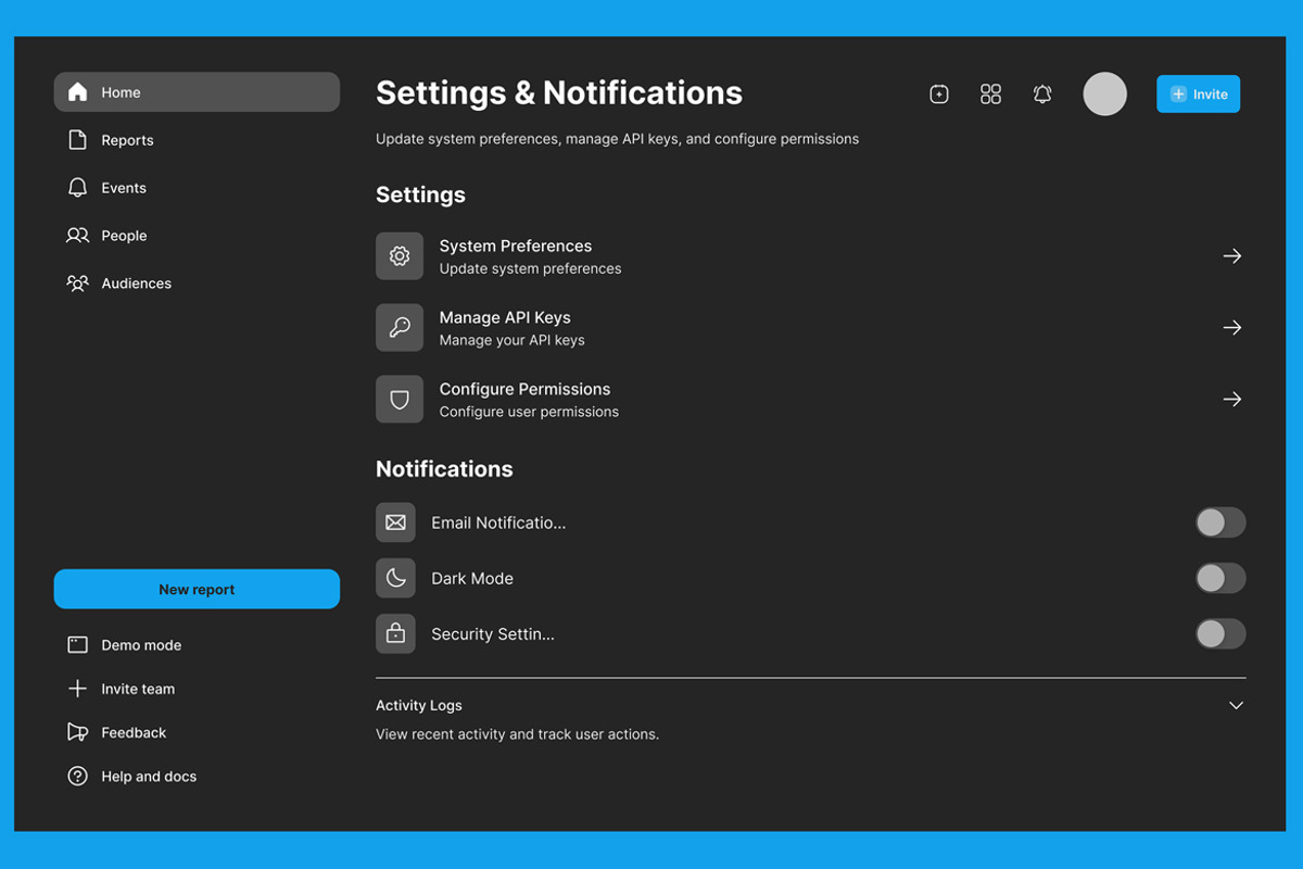 Dark Admin Dashboard Control Backend, an UI Kit Template by nagaredesignstudio (Photo 6 of 6)