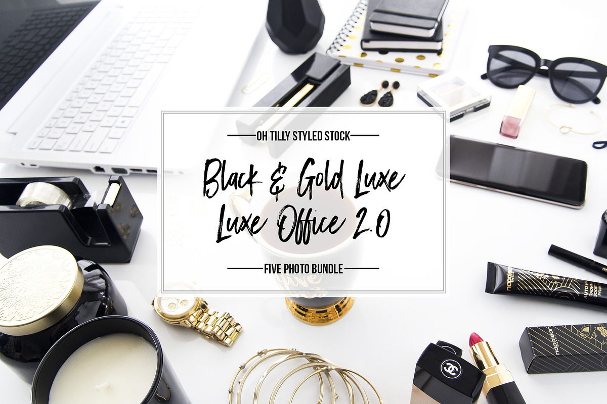 Black & Gold Luxe Stock Bundle S2, a Social Media Template by OhTilly (Photo 1 of 5)