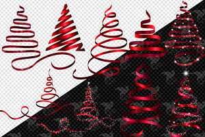 Red Ribbon Christmas Trees