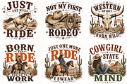 Western Cowgirl PNG Clipart Bundle, a Seasonal Illustration by OK Design (Thumbnail 3 of 6)
