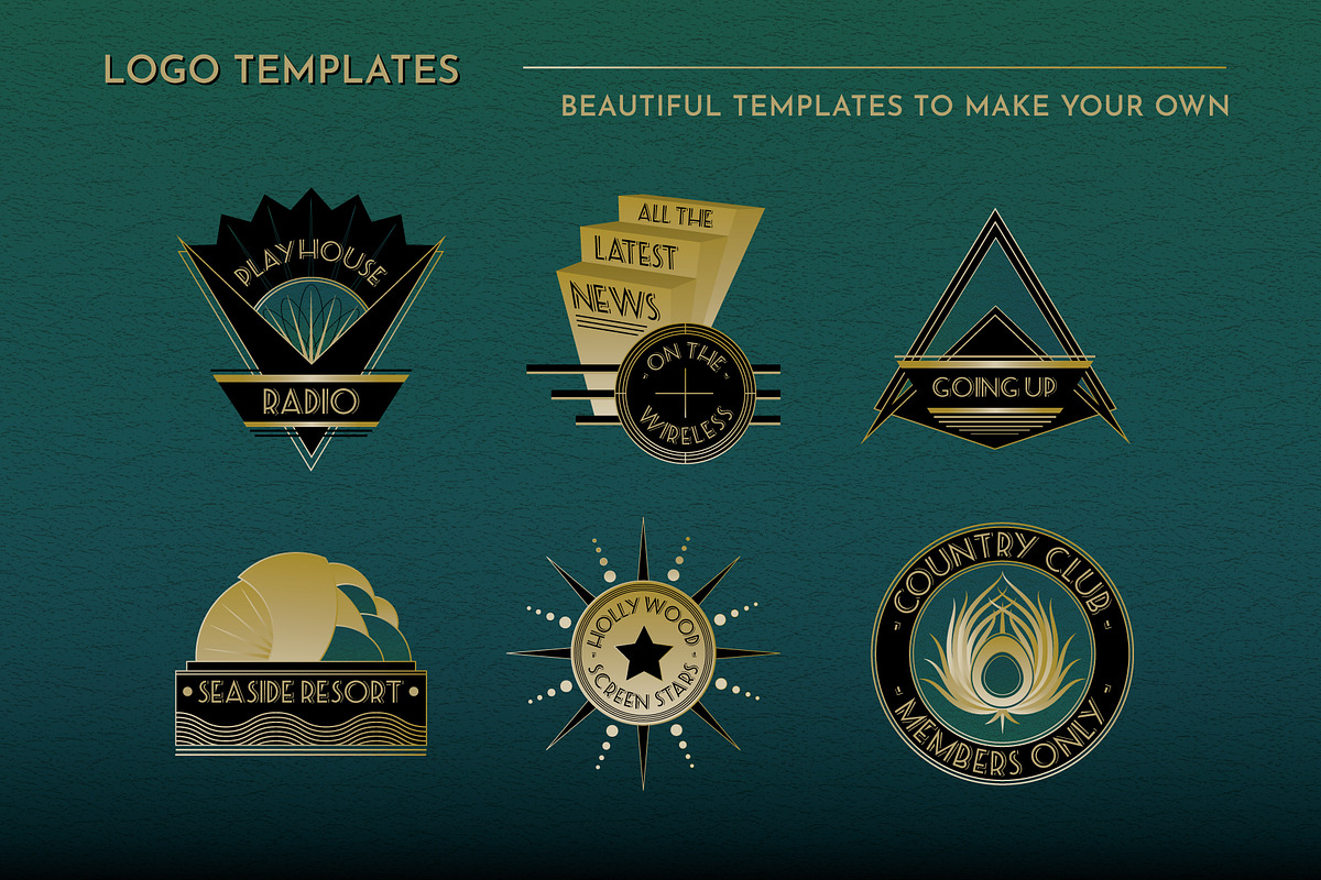 Art Deco Logo Templates Vol 2 preview 4