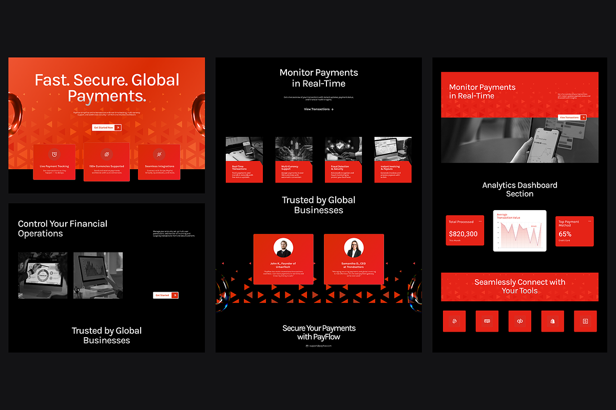 Figma Fintech Payment landing Page, a Landing Page Template by Musara (Photo 6 of 6)