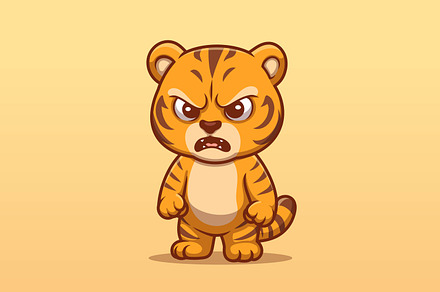 Angry Tiger Cartoon Character Illust