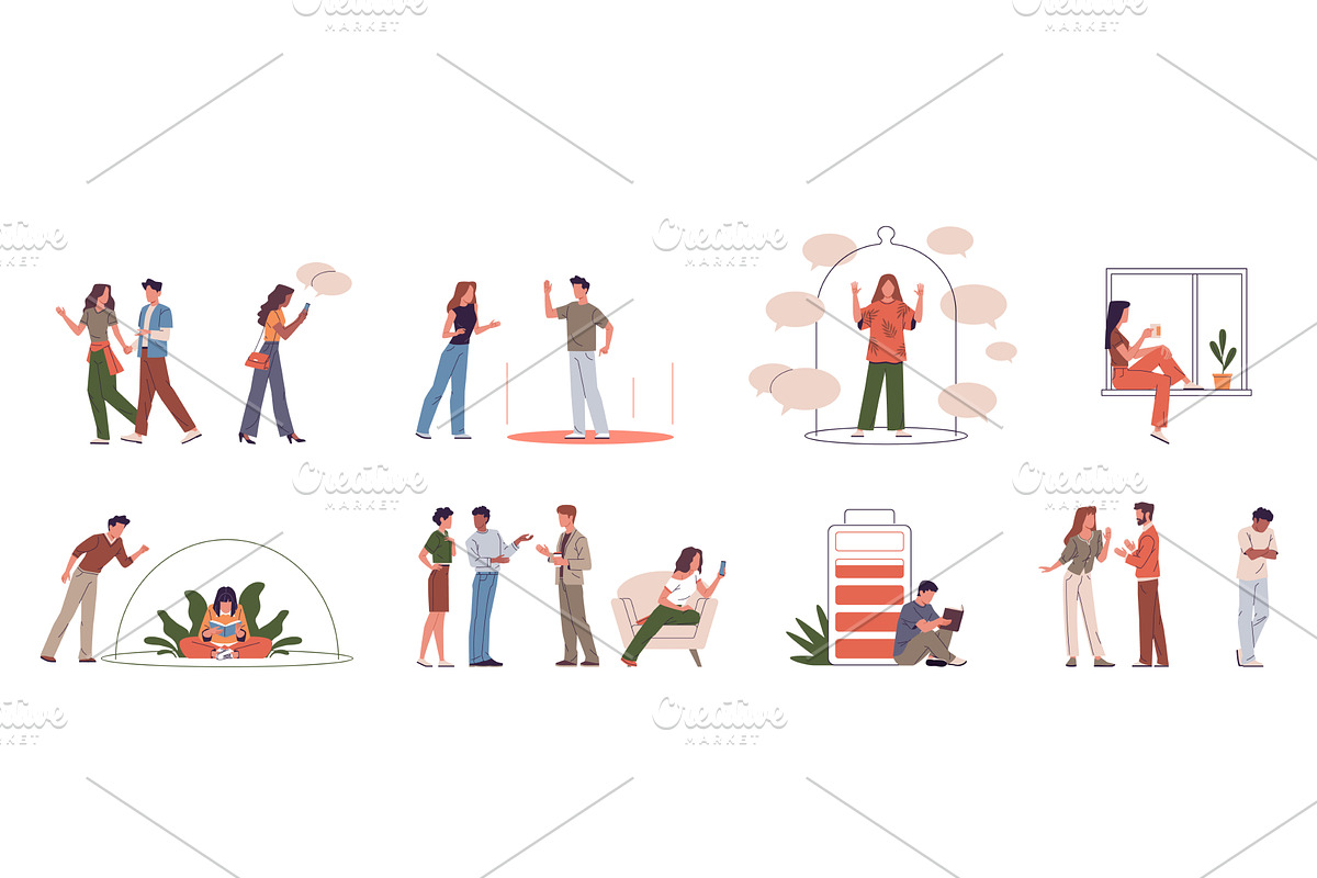Introverted and extraverted, a Person Illustration by YummyBuum