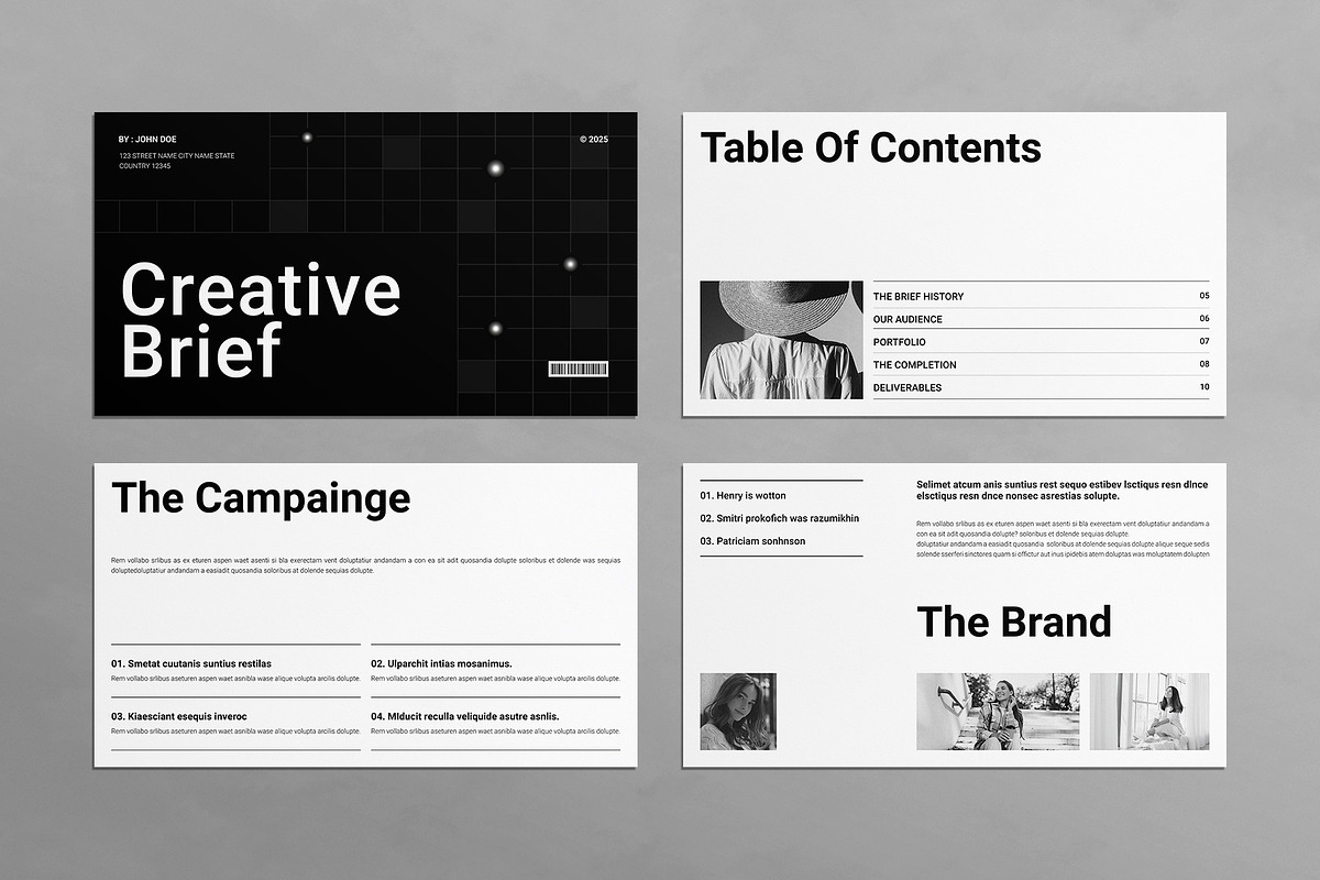Creative Brief Presentation Template, a Presentation Template by E-Type